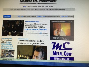 Metalcoop – Prima pagina “Corriere del Mezzogiorno”